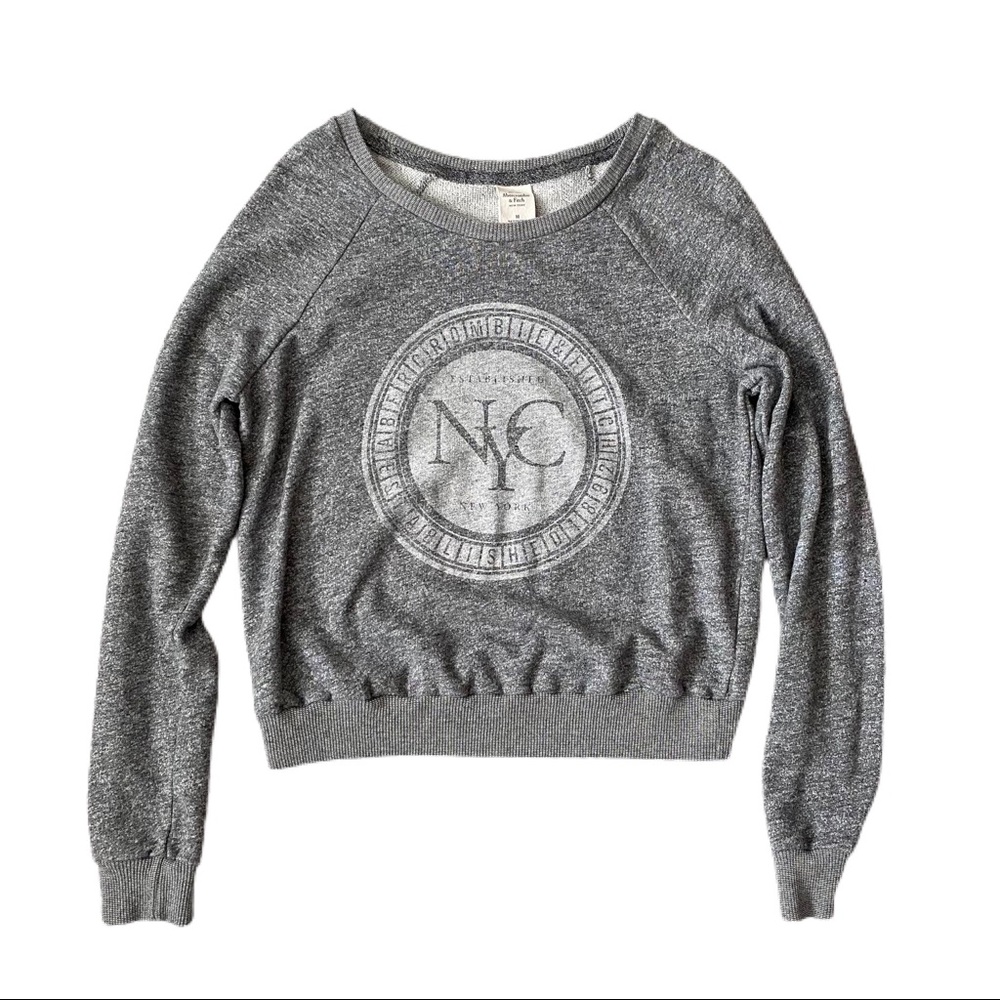 A&F NYC Sweatshirt Heather Gray Sz M